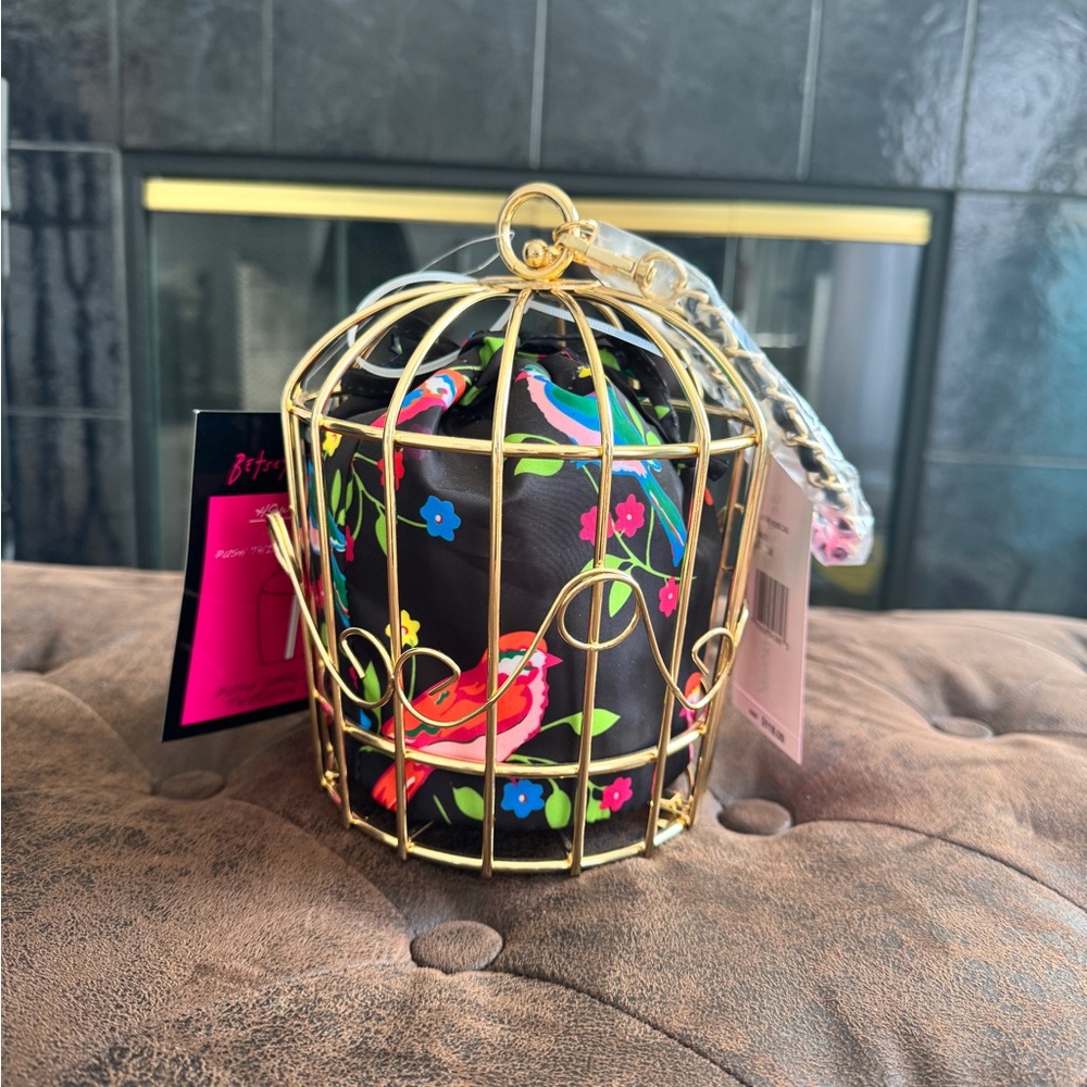 Betsey Johnson Gold Bird Cage Wristlet